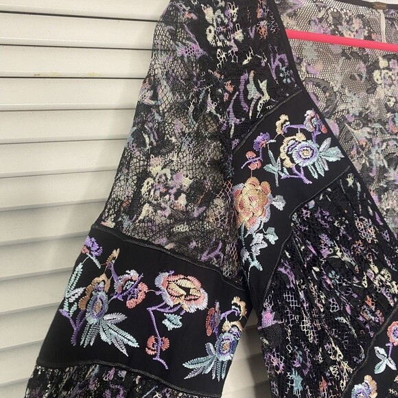 Free People Dress sz ?XS Boho Floral Lace Embroidered Cherry Blossom Min… - Picture 7 of 16